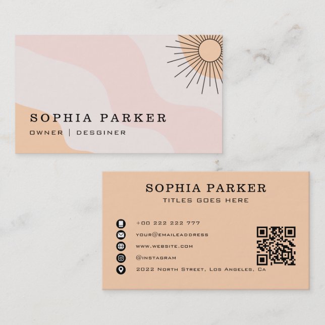 Colourful Abstract Sunburst Business Card (Front/Back)