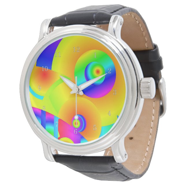 Colourful Abstract Sunflowers  Watch (Angled)