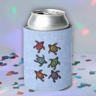 Colourful Abstract Swimming Turtles Can Cooler