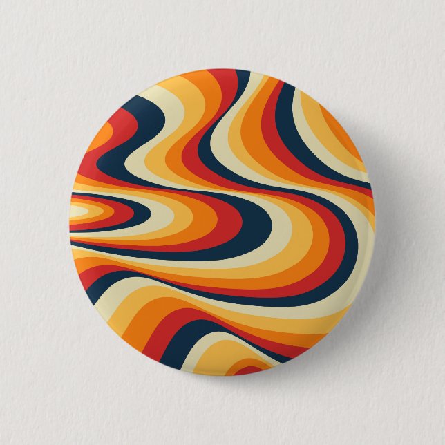 Colourful abstract swirl design 6 cm round badge (Front)