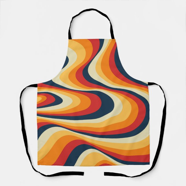 Colourful abstract swirl design apron (Front)