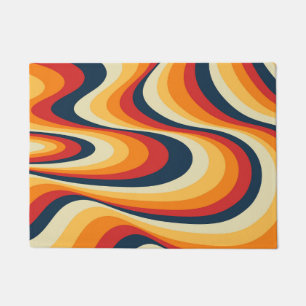 Colourful abstract swirl design doormat