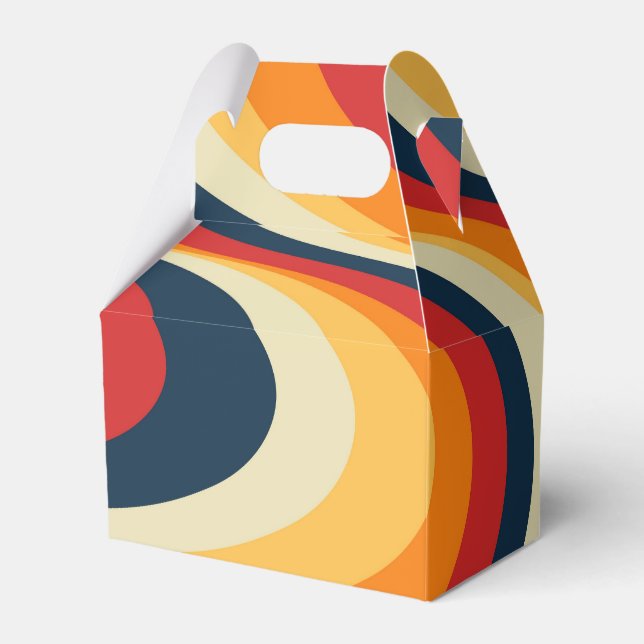 Colourful abstract swirl design favour box (Front Side)