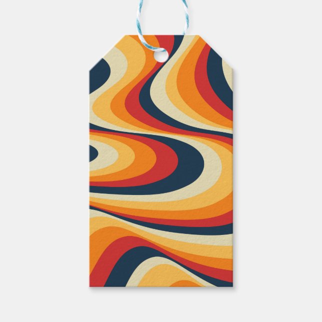 Colourful abstract swirl design gift tags (Front)