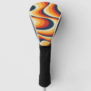 Colourful abstract swirl design golf head cover