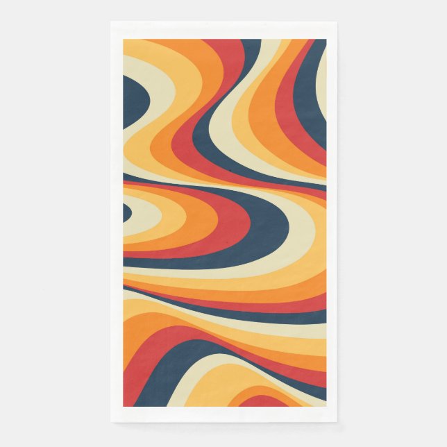 Colourful abstract swirl design napkin (Front)