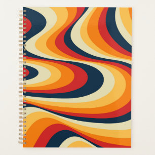 Colourful abstract swirl design planner