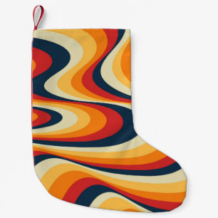 Colourful abstract swirl design small christmas stocking