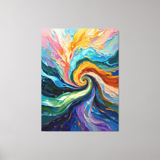 Colourful Abstract Swirl: Dynamic Spectrum Art for Canvas Print