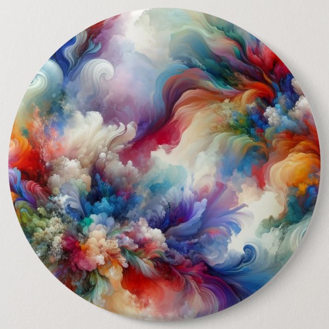Colourful Abstract Swirl Explosion Artwork  6 Cm Round Badge (Front)