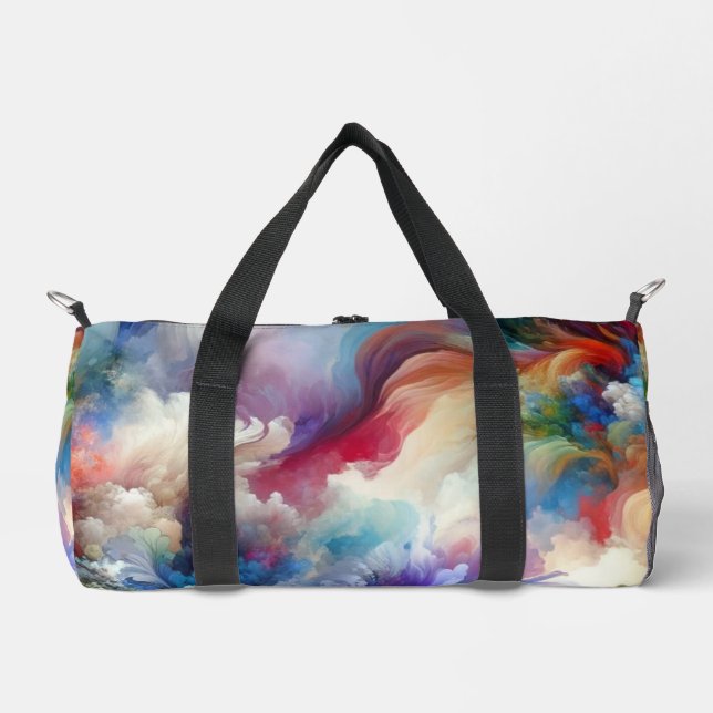 Colourful Abstract Swirl Explosion Artwork  Duffle Bag (Front)