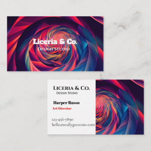 Colourful Abstract Swirl Spiral Custom Business Ca Card