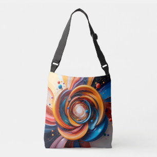 Colourful Abstract Swirling Design Crossbody Bag