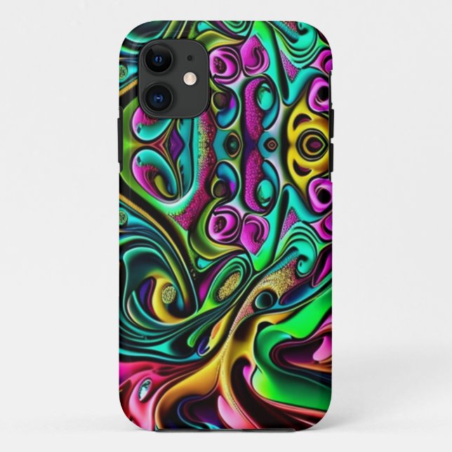 Colourful Abstract Swirls Design Case-Mate iPhone Case (Back)