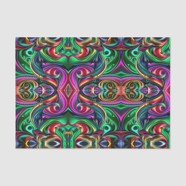 Colourful Abstract Swirls Design Tissue Paper (Front)