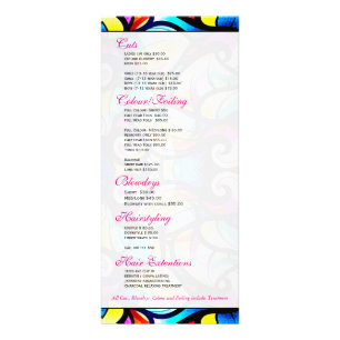 Colourful Abstract Swirls, Faux Stained Glass Look Rack Card
