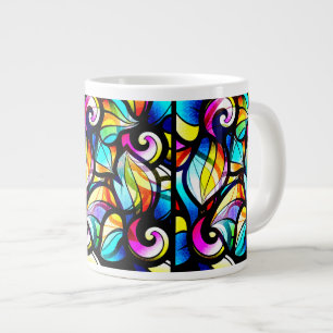 Colourful Abstract Swirls Large Coffee Mug
