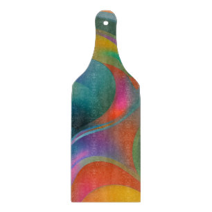 Colourful Abstract Swirls Orange Blue Green Pink  Cutting Board