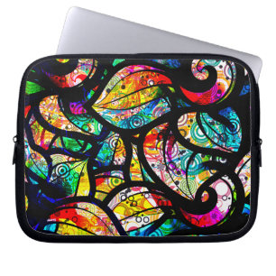 Colourful Abstract Swirls Pattern Laptop Sleeve