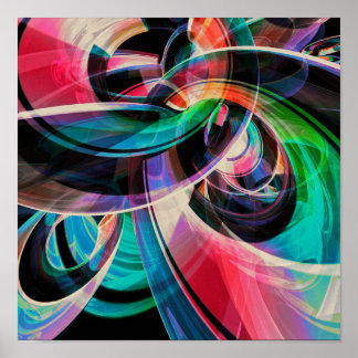 Colourful Abstract Swirls Poster