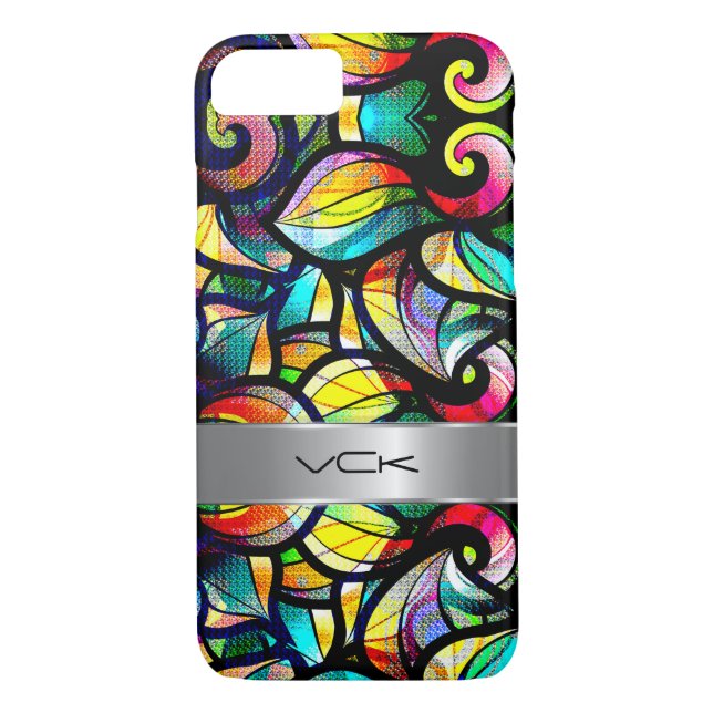 Colourful Abstract Swirls Stained Glass Look 2d Case-Mate iPhone Case (Back)
