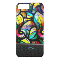 Colourful Abstract Swirls Stained Glass Look