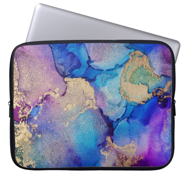 Colourful Abstract: Textured Oil Painting. Laptop Sleeve (Front)