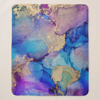 Colourful Abstract: Textured Oil Painting. Sherpa Blanket