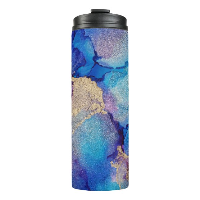 Colourful Abstract: Textured Oil Painting. Thermal Tumbler (Front)