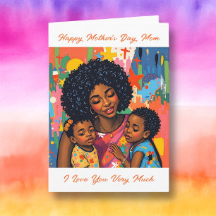 Colourful Abstract Thank You Mum   Mother's Day Card