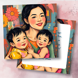 Colourful Abstract Thank You Mum Mother's Day Card