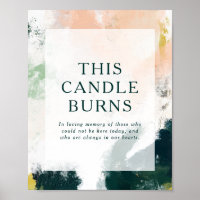 Colourful Abstract This Candle Burns Wedding Sign