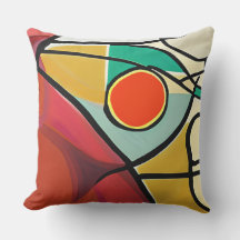 Colourful Abstract Throw Pillow