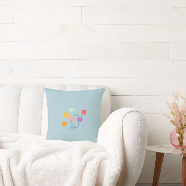 Colourful Abstract Throw Pillow (Couch)