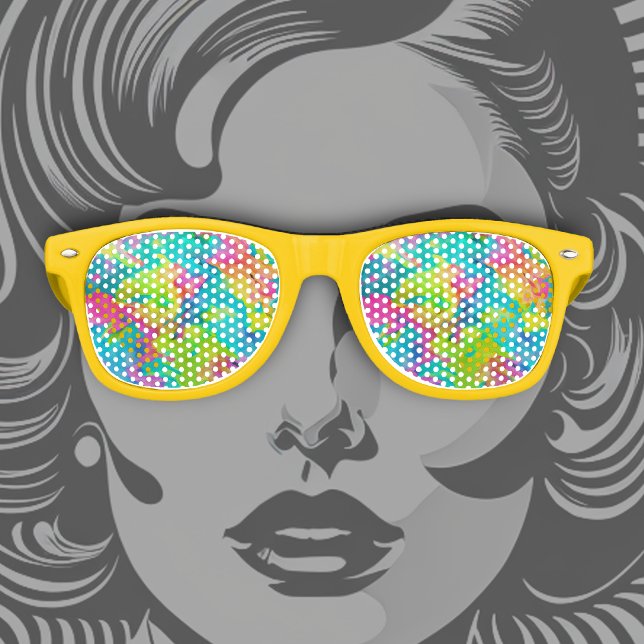 Colourful Abstract Tie Dye Pattern Design Retro Sunglasses (Creator Uploaded)