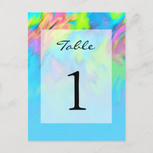 Colourful Abstract Tie Dye Pattern Table Number Postcard