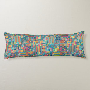 Colourful abstract tile pattern design body cushion