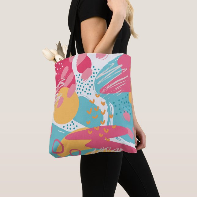 Colourful Abstract Tote Bag (Close Up)