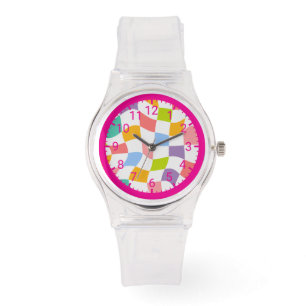Colourful Abstract Transparent Women & Teens Watch
