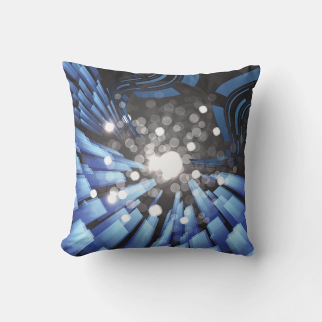 Colourful Abstract Travelling Through Space Cushion (Front)