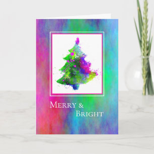 Colourful Abstract Tree Christmas Greeting Card