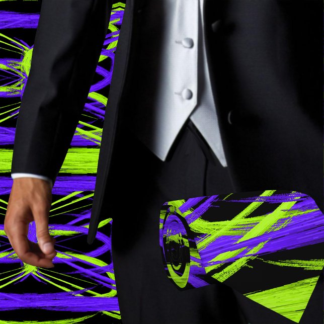 Colourful Abstract Trendy Artistic Contemporary Tie (Make an impression with this stylish Abstract men's fashion necktie)