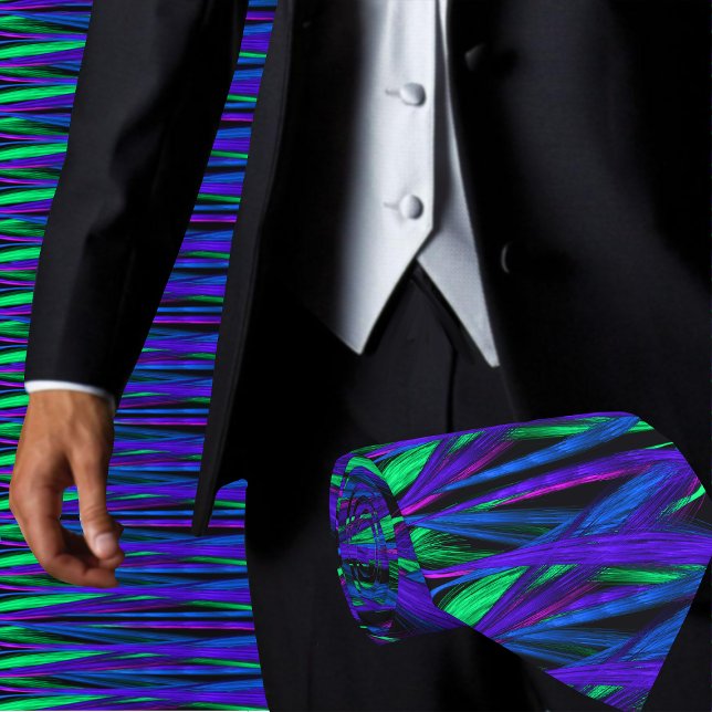 Colourful Abstract Trendy Artistic Contemporary Tie (Want to be the cool guy at the office ? Get styled in our Abstract Men's Neck Tie)