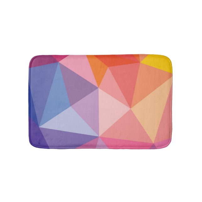 Colourful Abstract Triangle Pattern Bath Mat (Front)