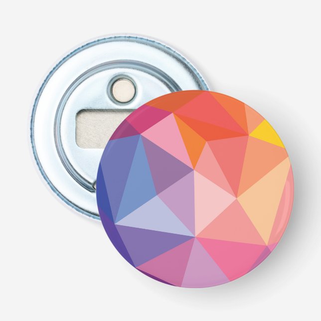 Colourful Abstract Triangle Pattern Bottle Opener (Front)