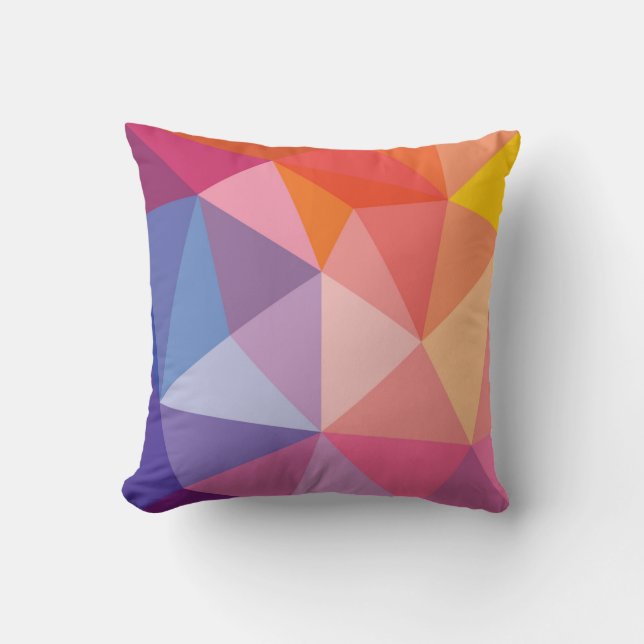 Colourful Abstract Triangle Pattern Cushion (Front)