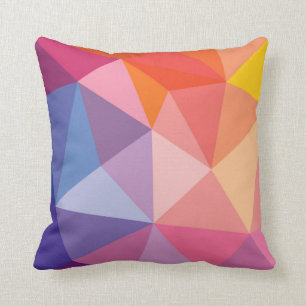 Colourful Abstract Triangle Pattern Cushion