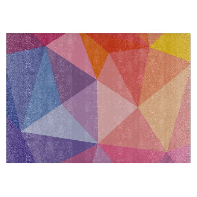 Colourful Abstract Triangle Pattern Cutting Board (Front)