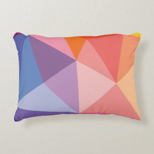 Colourful Abstract Triangle Pattern Decorative Cushion