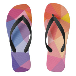 Colourful Abstract Triangle Pattern Flip Flops